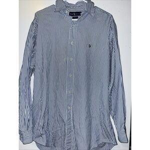 Ralph Lauren Mens Yarmouth 100% Cotton Oxford Long Sleeve Blue Size 16 34/35